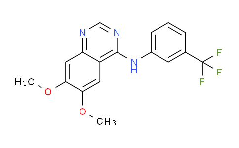 CAS No. 205195-05-7, 6,7-Dimethoxy-N-(3-(trifluoromethyl)phenyl)quinazolin-4-amine
