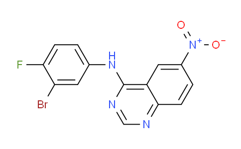 CAS No. 227311-88-8, N-(3-Bromo-4-fluorophenyl)-6-nitroquinazolin-4-amine
