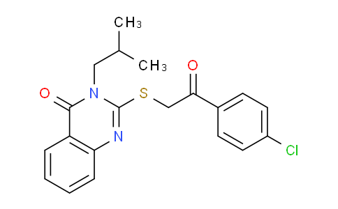 CAS No. 255865-16-8, 2-((2-(4-Chlorophenyl)-2-oxoethyl)thio)-3-isobutylquinazolin-4(3H)-one