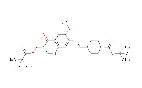 CAS No. 264208-86-8, tert-Butyl 4-(((6-methoxy-4-oxo-3-((pivaloyloxy)methyl)-3,4-dihydroquinazolin-7-yl)oxy)methyl)piperidine-1-carboxylate