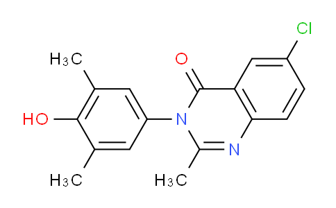 CAS No. 27945-52-4, 6-Chloro-3-(4-hydroxy-3,5-dimethylphenyl)-2-methylquinazolin-4(3H)-one