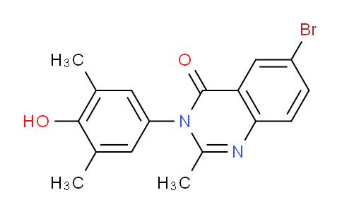 CAS No. 27945-54-6, 6-Bromo-3-(4-hydroxy-3,5-dimethylphenyl)-2-methylquinazolin-4(3H)-one