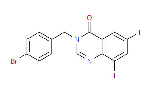 CAS No. 302913-28-6, 3-(4-Bromobenzyl)-6,8-diiodoquinazolin-4(3H)-one