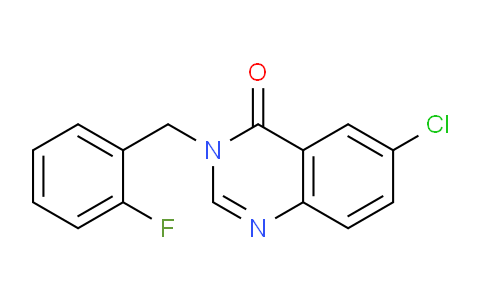 CAS No. 302913-38-8, 6-Chloro-3-(2-fluorobenzyl)quinazolin-4(3H)-one