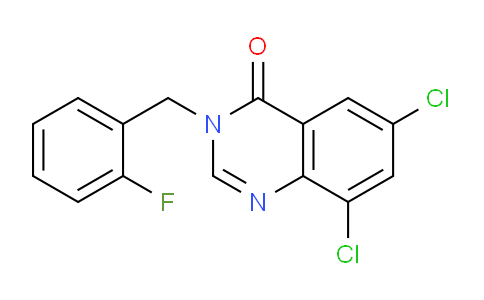 CAS No. 302913-42-4, 6,8-Dichloro-3-(2-fluorobenzyl)quinazolin-4(3H)-one
