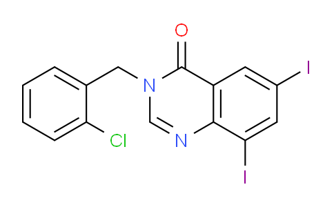 CAS No. 302913-49-1, 3-(2-Chlorobenzyl)-6,8-diiodoquinazolin-4(3H)-one