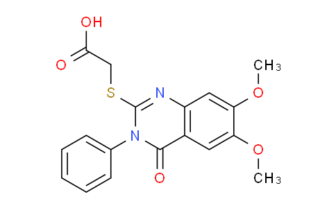 CAS No. 31485-70-8, 2-((6,7-Dimethoxy-4-oxo-3-phenyl-3,4-dihydroquinazolin-2-yl)thio)acetic acid