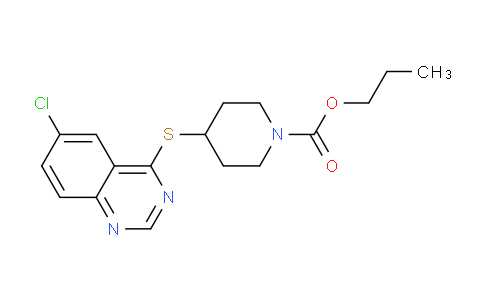 CAS No. 325146-08-5, Propyl 4-((6-chloroquinazolin-4-yl)thio)piperidine-1-carboxylate