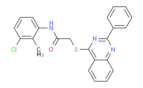 CAS No. 332914-46-2, N-(3-Chloro-2-methylphenyl)-2-((2-phenylquinazolin-4-yl)thio)acetamide