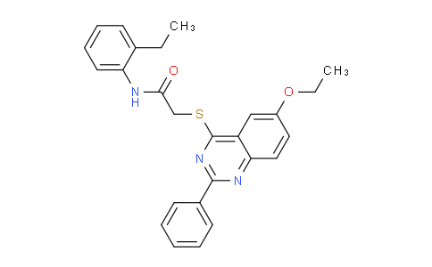 CAS No. 333330-83-9, 2-((6-Ethoxy-2-phenylquinazolin-4-yl)thio)-N-(2-ethylphenyl)acetamide