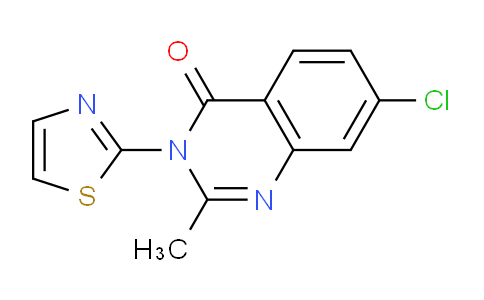 CAS No. 338794-10-8, 7-Chloro-2-methyl-3-(thiazol-2-yl)quinazolin-4(3H)-one