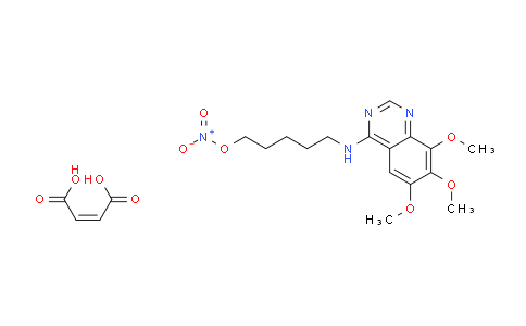 CAS No. 34770-42-8, 5-((6,7,8-Trimethoxyquinazolin-4-yl)amino)pentyl nitrate maleate