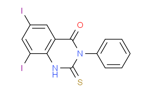 CAS No. 37802-51-0, 6,8-Diiodo-3-phenyl-2-thioxo-2,3-dihydroquinazolin-4(1H)-one