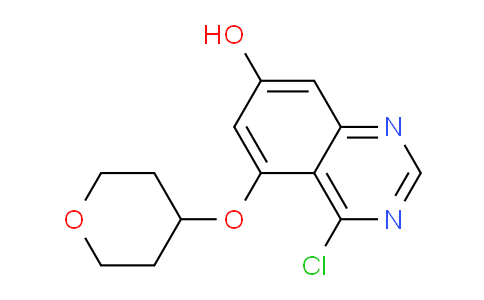 CAS No. 379229-72-8, 4-Chloro-5-((tetrahydro-2H-pyran-4-yl)oxy)quinazolin-7-ol