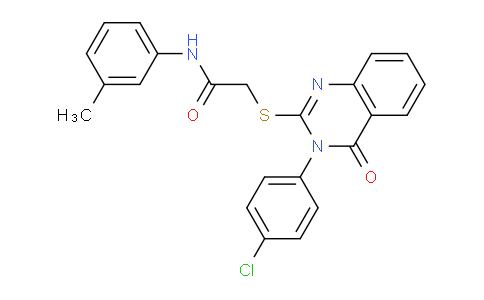 CAS No. 379252-28-5, 2-((3-(4-Chlorophenyl)-4-oxo-3,4-dihydroquinazolin-2-yl)thio)-N-(m-tolyl)acetamide
