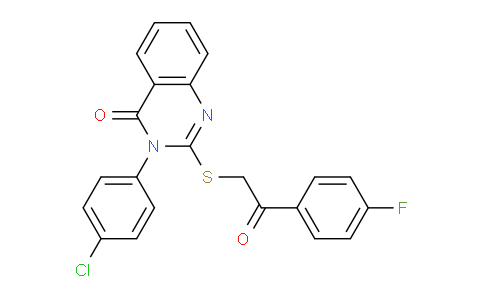 CAS No. 380474-64-6, 3-(4-Chlorophenyl)-2-((2-(4-fluorophenyl)-2-oxoethyl)thio)quinazolin-4(3H)-one