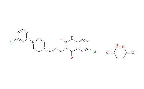 CAS No. 4052-18-0, 6-Chloro-3-(3-(4-(3-chlorophenyl)piperazin-1-yl)propyl)quinazoline-2,4(1H,3H)-dione maleate
