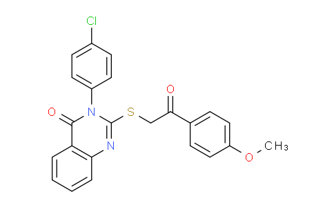 CAS No. 421578-24-7, 3-(4-Chlorophenyl)-2-((2-(4-methoxyphenyl)-2-oxoethyl)thio)quinazolin-4(3H)-one