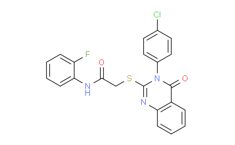 CAS No. 430470-66-9, 2-((3-(4-Chlorophenyl)-4-oxo-3,4-dihydroquinazolin-2-yl)thio)-N-(2-fluorophenyl)acetamide