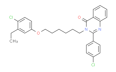 CAS No. 4641-33-2, 3-(6-(4-Chloro-3-ethylphenoxy)hexyl)-2-(4-chlorophenyl)quinazolin-4(3H)-one