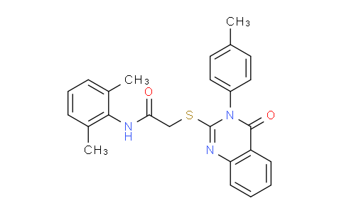 CAS No. 473698-70-3, N-(2,6-Dimethylphenyl)-2-((4-oxo-3-(p-tolyl)-3,4-dihydroquinazolin-2-yl)thio)acetamide