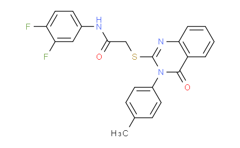 CAS No. 474790-20-0, N-(3,4-Difluorophenyl)-2-((4-oxo-3-(p-tolyl)-3,4-dihydroquinazolin-2-yl)thio)acetamide