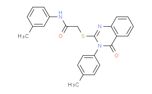 CAS No. 474907-74-9, 2-((4-Oxo-3-(p-tolyl)-3,4-dihydroquinazolin-2-yl)thio)-N-(m-tolyl)acetamide