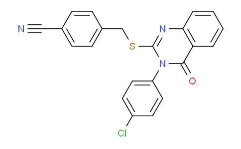 CAS No. 476484-64-7, 4-(((3-(4-Chlorophenyl)-4-oxo-3,4-dihydroquinazolin-2-yl)thio)methyl)benzonitrile