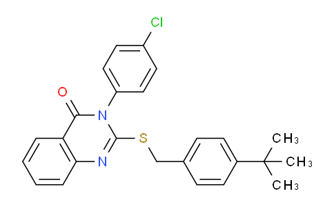 CAS No. 476484-65-8, 2-((4-(tert-Butyl)benzyl)thio)-3-(4-chlorophenyl)quinazolin-4(3H)-one