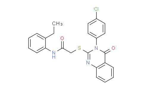 CAS No. 476484-71-6, 2-((3-(4-Chlorophenyl)-4-oxo-3,4-dihydroquinazolin-2-yl)thio)-N-(2-ethylphenyl)acetamide