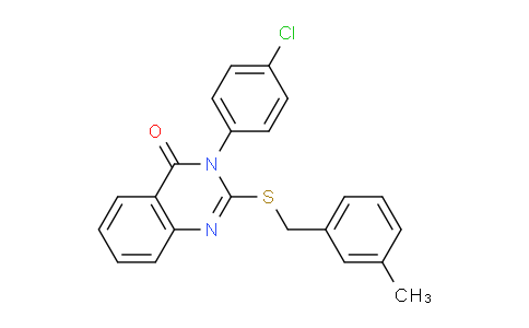 CAS No. 476484-77-2, 3-(4-Chlorophenyl)-2-((3-methylbenzyl)thio)quinazolin-4(3H)-one