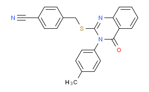 CAS No. 476486-12-1, 4-(((4-Oxo-3-(p-tolyl)-3,4-dihydroquinazolin-2-yl)thio)methyl)benzonitrile