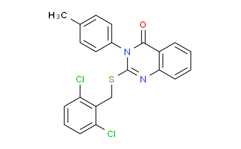 CAS No. 476486-13-2, 2-((2,6-Dichlorobenzyl)thio)-3-(p-tolyl)quinazolin-4(3H)-one