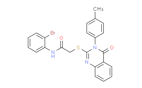 DY780709 | 476486-17-6 | N-(2-Bromophenyl)-2-((4-oxo-3-(p-tolyl)-3,4-dihydroquinazolin-2-yl)thio)acetamide