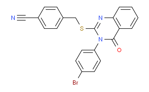 CAS No. 477313-79-4, 4-(((3-(4-Bromophenyl)-4-oxo-3,4-dihydroquinazolin-2-yl)thio)methyl)benzonitrile
