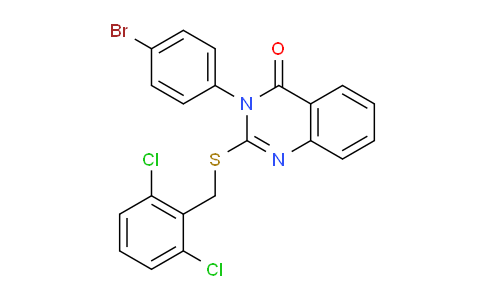 CAS No. 477313-80-7, 3-(4-Bromophenyl)-2-((2,6-dichlorobenzyl)thio)quinazolin-4(3H)-one