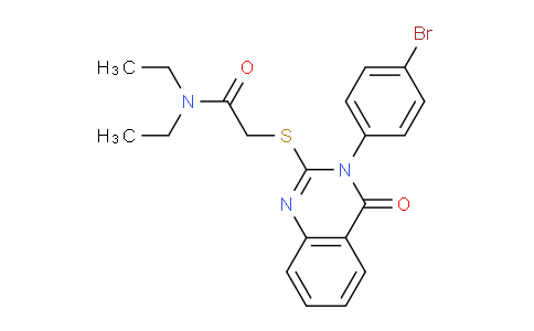 CAS No. 477313-81-8, 2-((3-(4-Bromophenyl)-4-oxo-3,4-dihydroquinazolin-2-yl)thio)-N,N-diethylacetamide