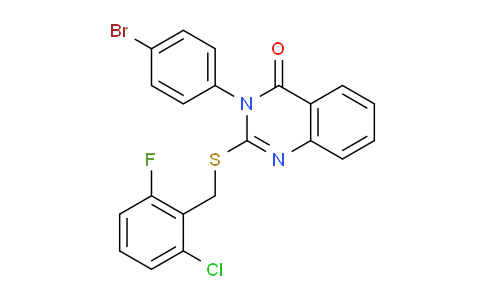 CAS No. 477313-83-0, 3-(4-Bromophenyl)-2-((2-chloro-6-fluorobenzyl)thio)quinazolin-4(3H)-one