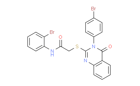 CAS No. 477313-87-4, N-(2-Bromophenyl)-2-((3-(4-bromophenyl)-4-oxo-3,4-dihydroquinazolin-2-yl)thio)acetamide
