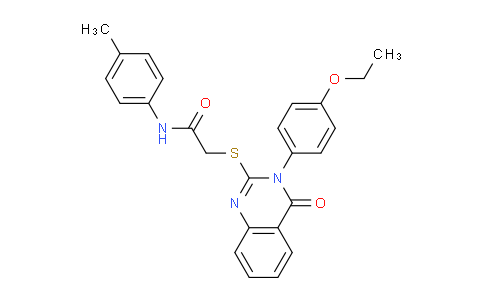 CAS No. 477318-79-9, 2-((3-(4-Ethoxyphenyl)-4-oxo-3,4-dihydroquinazolin-2-yl)thio)-N-(p-tolyl)acetamide