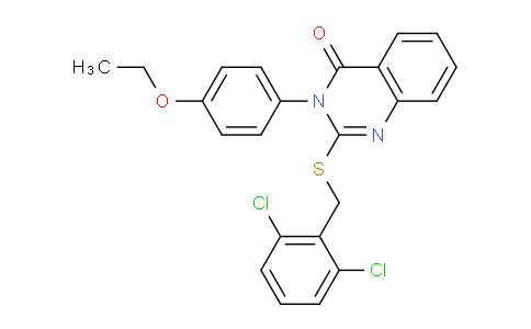 CAS No. 477318-82-4, 2-((2,6-Dichlorobenzyl)thio)-3-(4-ethoxyphenyl)quinazolin-4(3H)-one