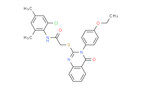 CAS No. 477318-90-4, N-(2-Chloro-4,6-dimethylphenyl)-2-((3-(4-ethoxyphenyl)-4-oxo-3,4-dihydroquinazolin-2-yl)thio)acetamide