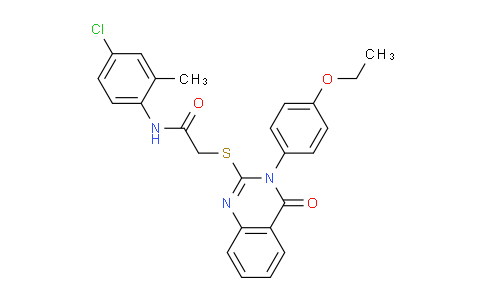 CAS No. 477318-94-8, N-(4-Chloro-2-methylphenyl)-2-((3-(4-ethoxyphenyl)-4-oxo-3,4-dihydroquinazolin-2-yl)thio)acetamide