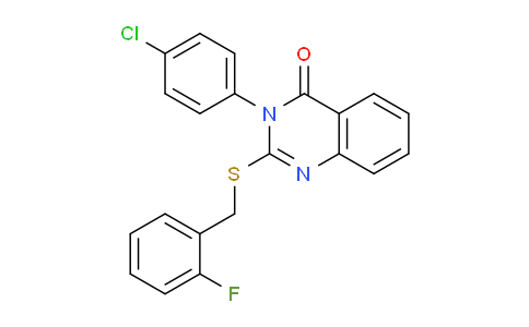 CAS No. 477328-97-5, 3-(4-Chlorophenyl)-2-((2-fluorobenzyl)thio)quinazolin-4(3H)-one