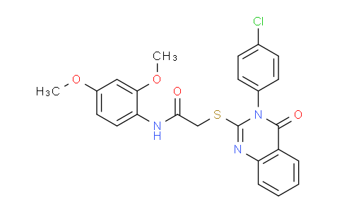 CAS No. 477329-39-8, 2-((3-(4-Chlorophenyl)-4-oxo-3,4-dihydroquinazolin-2-yl)thio)-N-(2,4-dimethoxyphenyl)acetamide