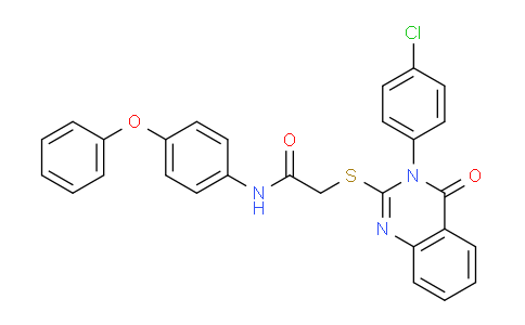 CAS No. 477329-40-1, 2-((3-(4-Chlorophenyl)-4-oxo-3,4-dihydroquinazolin-2-yl)thio)-N-(4-phenoxyphenyl)acetamide