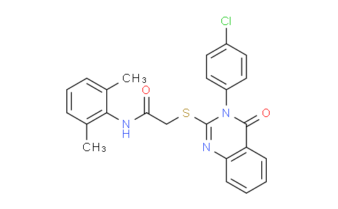 CAS No. 477329-45-6, 2-((3-(4-Chlorophenyl)-4-oxo-3,4-dihydroquinazolin-2-yl)thio)-N-(2,6-dimethylphenyl)acetamide