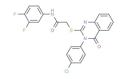 CAS No. 477329-96-7, 2-((3-(4-Chlorophenyl)-4-oxo-3,4-dihydroquinazolin-2-yl)thio)-N-(3,4-difluorophenyl)acetamide
