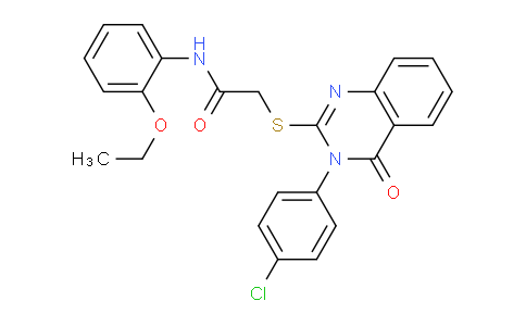 CAS No. 477330-11-3, 2-((3-(4-Chlorophenyl)-4-oxo-3,4-dihydroquinazolin-2-yl)thio)-N-(2-ethoxyphenyl)acetamide