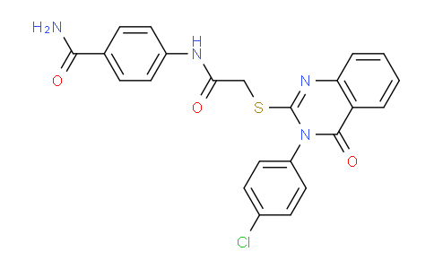 CAS No. 477330-40-8, 4-(2-((3-(4-Chlorophenyl)-4-oxo-3,4-dihydroquinazolin-2-yl)thio)acetamido)benzamide